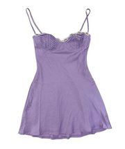 White Fox Boutique  - Bonnie & Clyde Pleated Bust Satin Mini Dress in Lilac