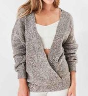 Silence + Noise Wrap Sweater MEDIUM Urban Outfitters Motif Marled Oversized Knit