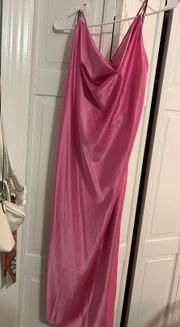 Pink Cowl Neck Dress