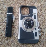 Retro Camera Design Case For iPhone 13 With Lanyard