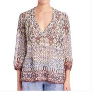 Joie  Frazier Semi Sheer Boho Silk Blouse