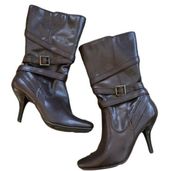 Charlotte Russe strappy buckle heeled boots size 9