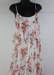 Leith NWT  hot pink sleeveless floral maxi sun dress Size Small