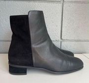 Aquatalia Gabrielle Italian Booties size 7 in Black Leather / Suede