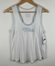 NWT Kensie Pajama Sleepwear Top MRS Tank White with Blue Size X-Large