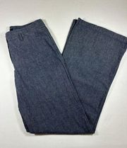 Theory Trouser Jeans Dark Chambray Denim 2 Wide Leg