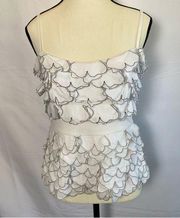 Cynthia Steffe White Flower Petal Detail Top Size Small