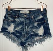 The Laundry Room California distressed high rise very short jean shorts Size 27