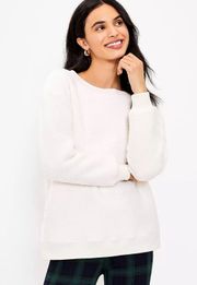 Petite Ivory Sherpa Sweatshirt