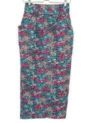 INA I:NA Womens Embroidered Floral Applique Embellished Midi Skirt Size S NWT