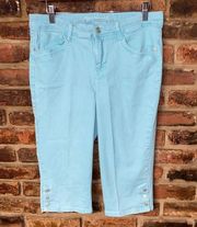 Gloria Vanderbilt Slimming Skimmer Light Blue Denim Capri Jeans Women's Size 6