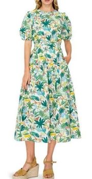 NWOT Melloday Tropical Print Cutout Midi Dress