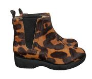 Louise Et Cie Zateb Animal Print Cow Hair Leather Ankle Booties - Women's Size 7