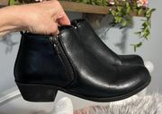 Black Booties Side Zip Ankle Boots Womens 7.5