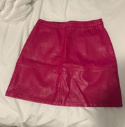 Hot Pink Leather Skirt