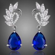 New Swarovski Elements Crystal Blue Teardrop Earrings