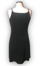 Vintage Jones Wear Dress Black Cocktail Beaded midi Dress Sleeveless Lined 14