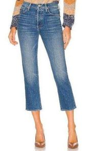 MOTHER Superior The Tomcat Jeans Running with Scissors 27 Blue Cropped High Rise