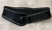 Free People Black Leather Studded Belt size medium