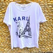 Karl Lagerfeld Paris Eiffel Tower Tshirt. Size Medium. NWT