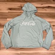 Coca Cola Blue Cropped Soft Hoodie Women’s Large