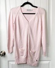 Christian Dior light pink cotton blend sweater cardigan size 4 barbie core