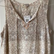 BNWT Jolt Neutral Sleeveless Dress with Embroidered Detail