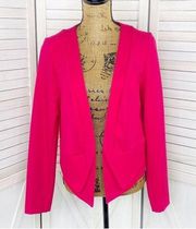 Ponte Knit Cutaway Blazer Jacket Pink Large 12 Open Front