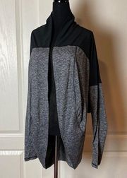 ZELLA BLACK & GREY COLOR BLOCK CACOON ATHLETIC JACKET