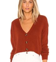 Lovers + Friends adella Cardigan sweater cropped burnt orange rust sz S revolve
