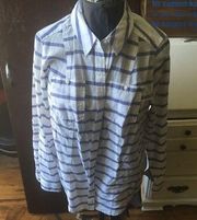 Lightweight striped button down Lane Bryant shirt