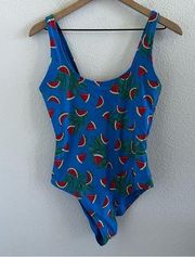 Old Navy Swim Watermelon Blue Red One Piece Scoop Back One Piece Swimsuit Medium