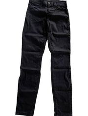 J Brand Jeans Womens Solid 25 Black Mid Rise Denim Super Skinny Stretch Denim