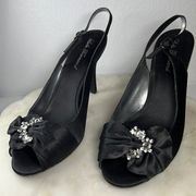 Lulu Townsend Open Toe Jeweled Evening Formal Heels Size 11