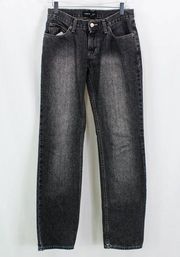 CLUB MONACO Black Cotton Mid Wash Denim Slim Straight Jeans