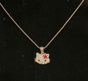 HELLO KITTY BLING PENDANT NECKLACE