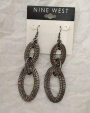 Nine West Gunmetal Triple Circle Earring