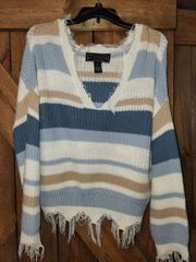 Distressed Striped Sweater