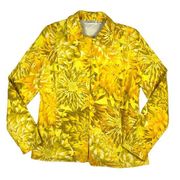 Isaac Mizrahi LIVE Size XS Chrysanthemum Floral Knit Jacket Blazer Yellow *FLAW