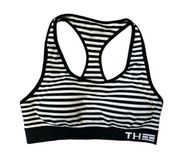 Tommy Hilfiger Sport Women's Striped Racerback Sports Bra Black size XL