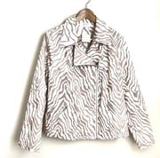 NWT Altar'd State Tan/Cream Animal Print Zip Up Jacket