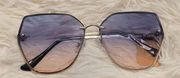 NWT Frye and Co. Women's Blue Ombre Geometric Frame Sunglasses