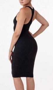 Racer back tank dress ribbed cotton bodycon casual summer dress mid length