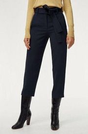 Aritzia Wilfred Jallade Cropped Pants High Waisted Side Stripe in Navy Women's 4