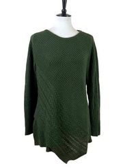Dressbarn Sweater Asymmetrical Hem Olive Green Women’s Size Medium
