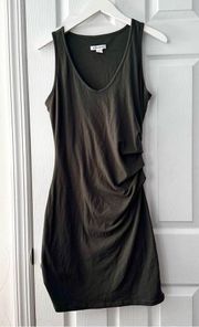 Athleta Olive Green Della Scoop Neck Ruched Side Tank Dress Medium Style 531168