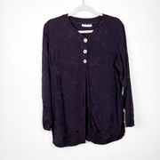 Bryn Walker Chocolate Brown Top Button Open Front Long Sleeve Blouse Size Small