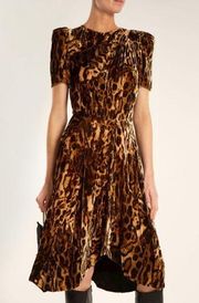 Isabel Marant Ulia Leopard Velvet Dress Sz. 36