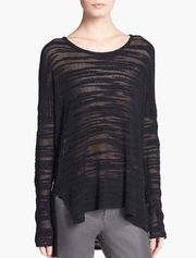 Helmut Lang Black Distressed style Boucle sweater size medium