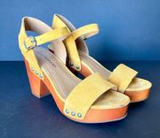 LUCKY BRAND | Yellow Suede Block Heel Sandals Sz 7